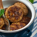 Small Cutlets or Sausage Patties Royalty Free Stock Photo