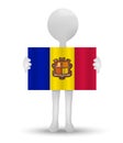 small 3d man holding a flag of Principality of Andorra