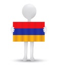 small 3d man holding a flag of Republic of Armenia