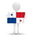 small 3d man holding a flag of Republic of Panama