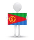 small 3d man holding a flag of State of Eritrea