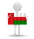 small 3d man holding a flag of Sultanate of Oman