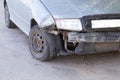 small damage to the front of the car as a result of a road accident Royalty Free Stock Photo