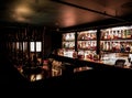 Speakeasy style underground bar after closing Royalty Free Stock Photo