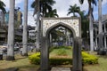 A small decorated arch at center of Port Louis, capital city of Mauritius, East Africa