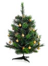 Small decorated christmas tree isolated Royalty Free Stock Photo