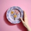 Small Decorative Dish With Flowers