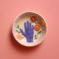 Small Decorative Dish With Flowers
