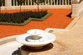 Small decorative fountain in a Bahai Gardens, Haifa, Israel Royalty Free Stock Photo