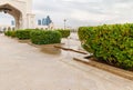 Small decorative fountain in the ornamental garden adjoining to the presidential palace - Qasr Al Watan in Abu Dhabi city, United