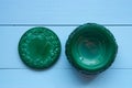 Small decorative green malachite pot