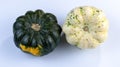 Small decorative pumpkins for Halloween on a white background,