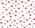 Small Decorative Red Hearts Pattern Background