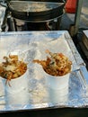 Small deep fried crabs on display in local fish market South Korea Royalty Free Stock Photo