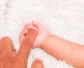 Small delicate little hand of newborn - close portrait Royalty Free Stock Photo