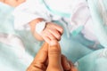 Small delicate little hand of newborn - close portrait Royalty Free Stock Photo