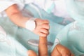 Small delicate little hand of newborn - close portrait Royalty Free Stock Photo