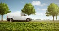 Small delivery van on a country road Royalty Free Stock Photo