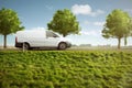 Small delivery van on a country road Royalty Free Stock Photo