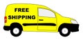 Small Delivery Van With Free Shipping Text Royalty Free Stock Photo