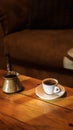 Small demitasse cup of Greek coffee Royalty Free Stock Photo