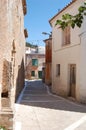 Small deserted street in Greece Royalty Free Stock Photo