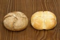 Small dietary grain bun and small white grain bun
