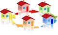 Small different houses round arrow Royalty Free Stock Photo