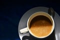 Small dish of coffee cup in the light Royalty Free Stock Photo