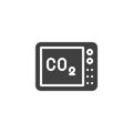 Small display showing CO2 level vector icon