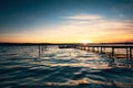 Small Dock and Boat at the lake Royalty Free Stock Photo