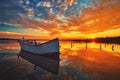 Small Dock and Boat at the lake Royalty Free Stock Photo