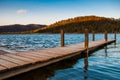 Small dock on Lake Arrowhead, near Luray, Virginia. Royalty Free Stock Photo