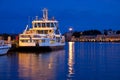 Small docked tourist ship Royalty Free Stock Photo