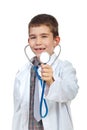 Small doctor boy with stehoscope Royalty Free Stock Photo