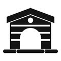 Small dog kennel icon simple vector. Wood cabin