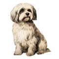 Hyperrealistic Shih Tzu Vector Animal Portrait Illustration