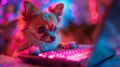 Small Dog Sitting on Computer Keyboard Royalty Free Stock Photo
