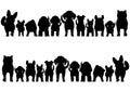 Small Dogs silhouette border set Royalty Free Stock Photo