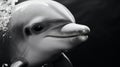 Close-up Portrait Of A Surreal Robotics White Dolphin With Swirl Pattern Backdrop Royalty Free Stock Photo