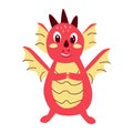 Small Dragon Cute baby fairytale dragon character Royalty Free Stock Photo