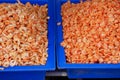 Small dried shrimp for cooking at market