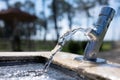 A small fountain of fresh and clean water for drinking in Georgia. Royalty Free Stock Photo