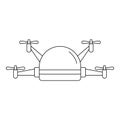 Small drone icon, outline style