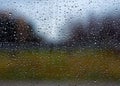 Small drops formed on the window pane Royalty Free Stock Photo