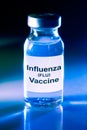 Drug vial with influenza vaccine Royalty Free Stock Photo