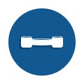 small dumbbells icon in badge style. One of sport collection icon can be used for UI, UX