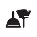 Small dustpan and hand sweeper. Vector illustration decorative design