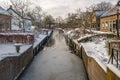 Small Dutch village in wintertime Royalty Free Stock Photo