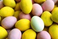 Small Easter Eggs. Pastel colored small coated chocolate Easter eggs Royalty Free Stock Photo